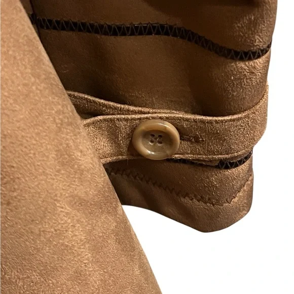 Weatherproof Brown Suede Coat with Fur
